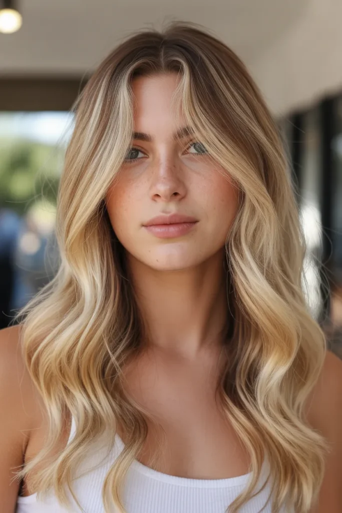 Golden Blonde with Face-Framing Highlights