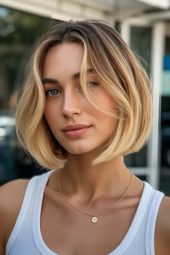 Golden Honey Blonde Bob