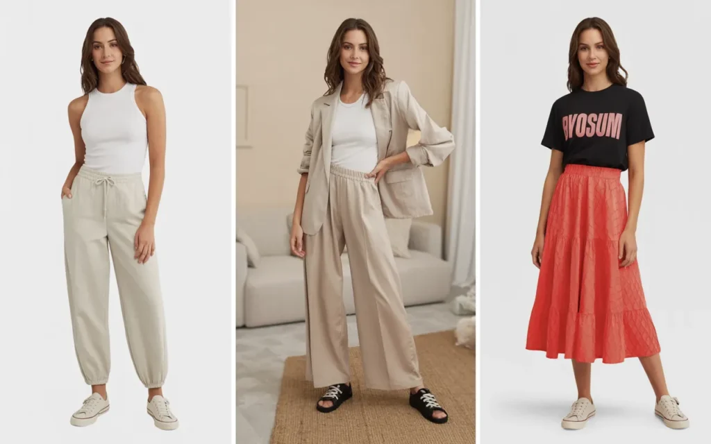 Graphic Tee with Midi Skirt and Sneakers