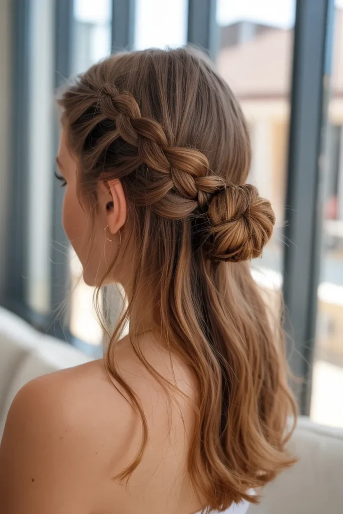 Half-Up Braided Bun