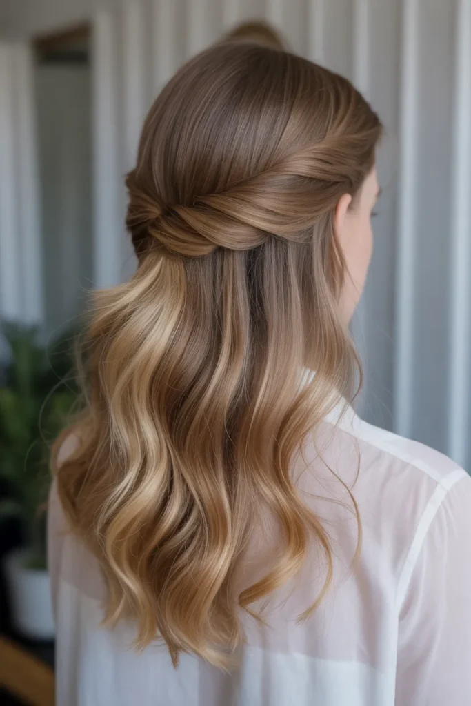 Half-Up Half-Down with Soft Waves
