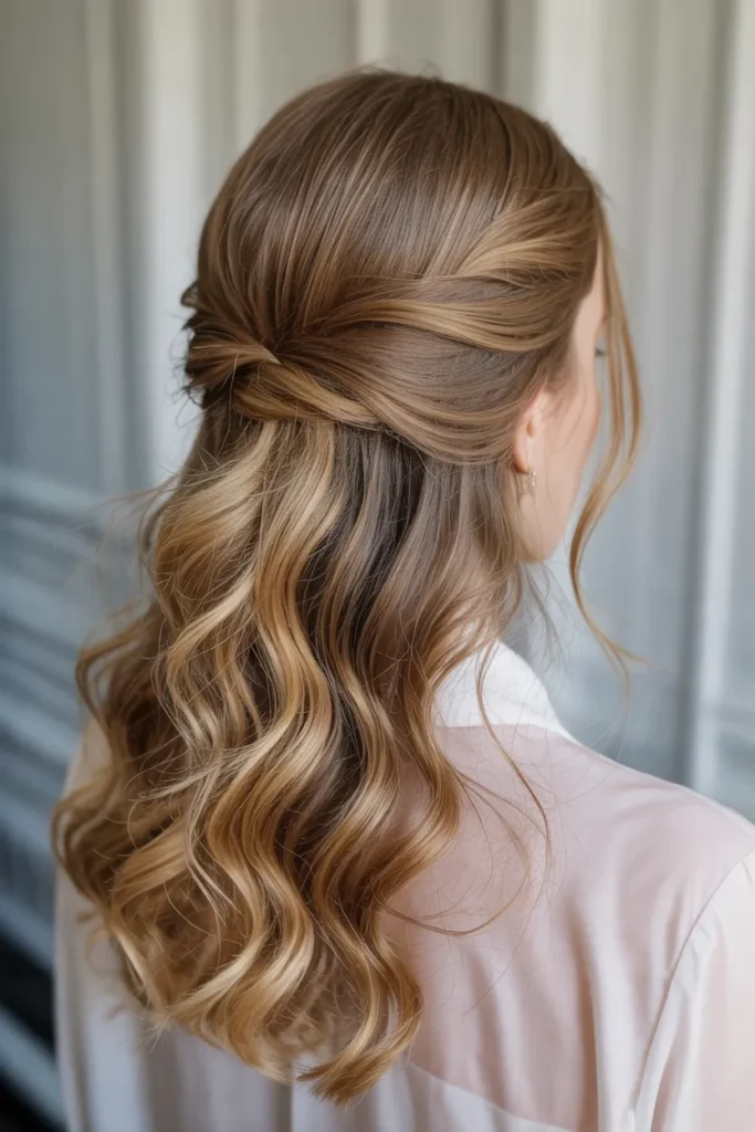 Half Up with Loose Romantic Waves