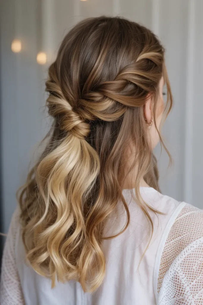 Half Up with Loose Twists and Texture