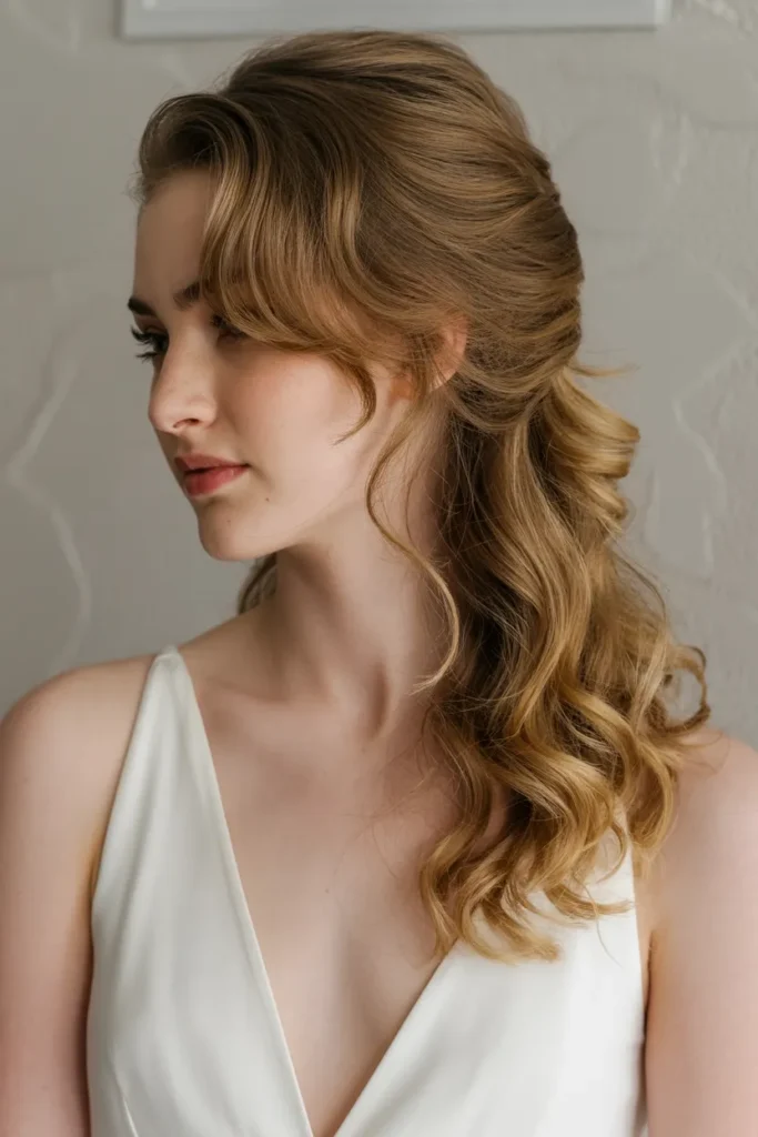 Half Up with Side-Swept Waves