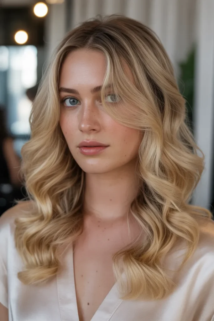 Honey Blonde with Champagne Highlights