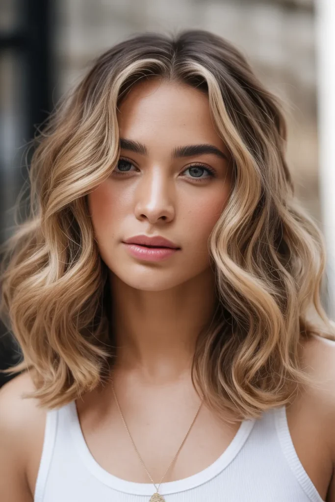 Honey Blonde with Face-Framing Caramel