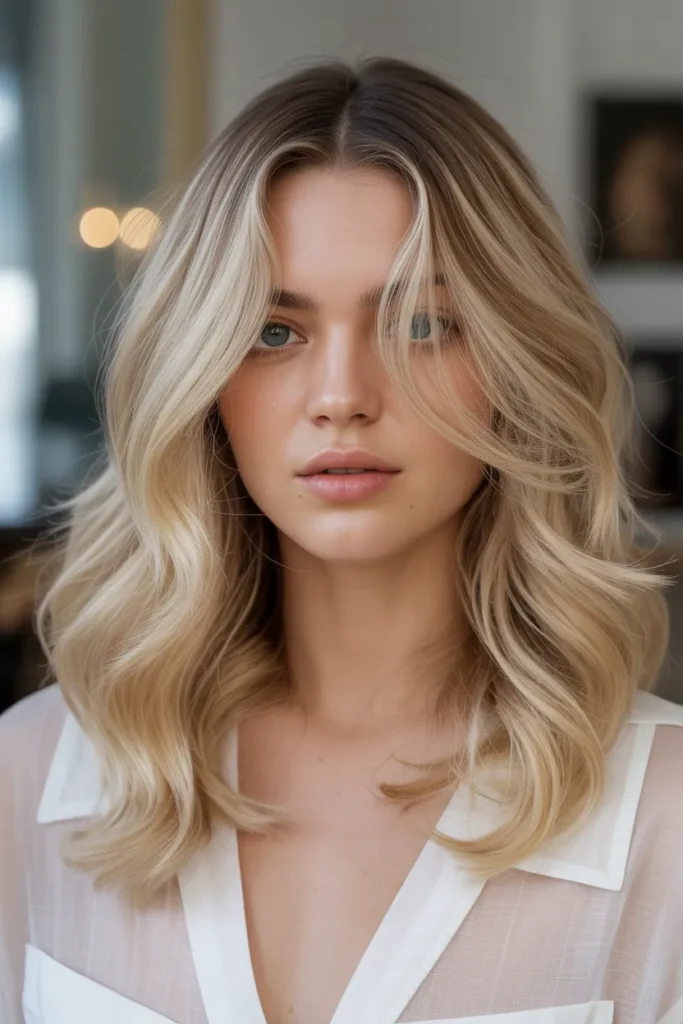 Honey Blonde with Face-Framing Platinum