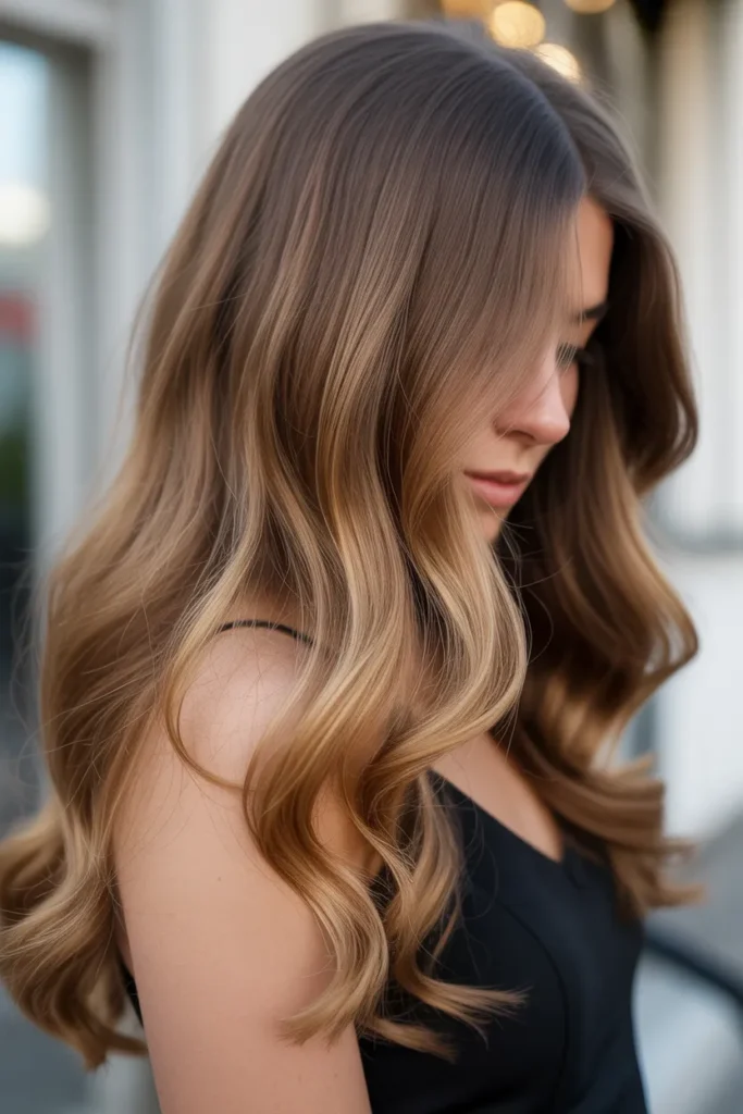 Honey Brown Balayage on Long Hair