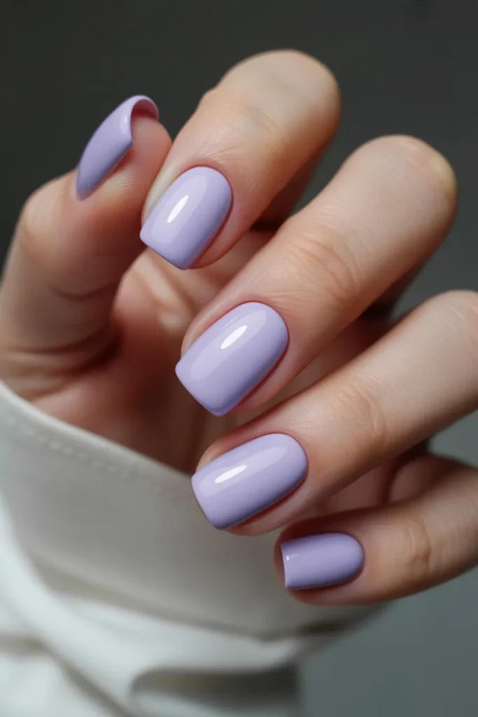 Lavender Matte Nails With Glossy Tips