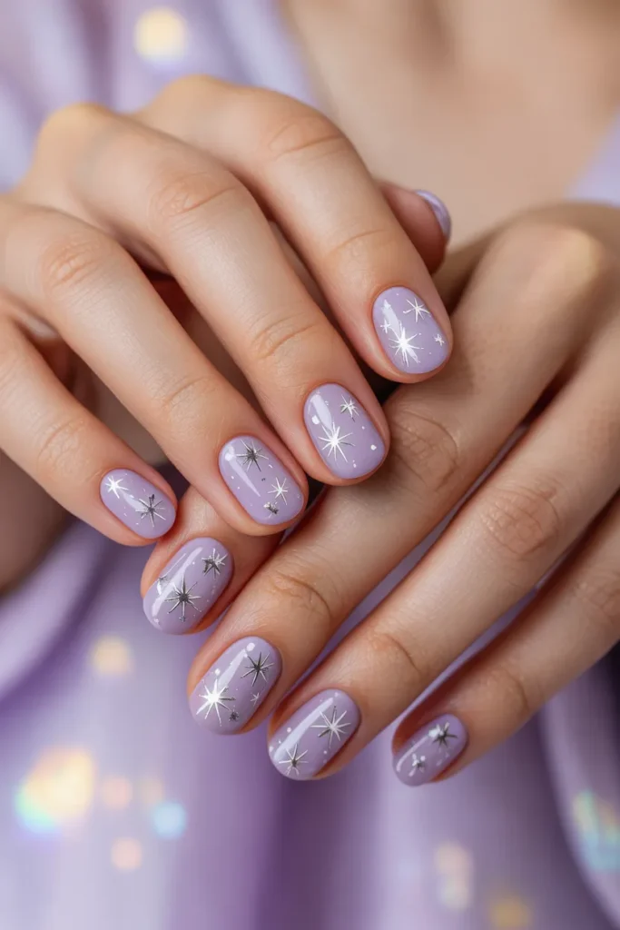 Lavender with Tiny Silver Stars
