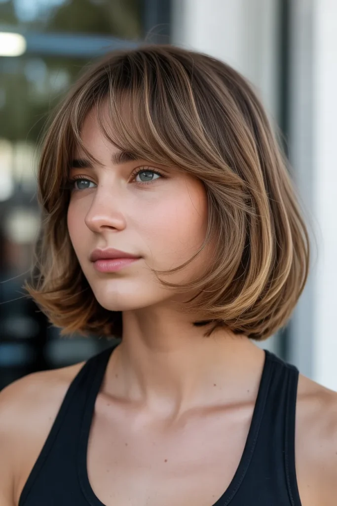 Layered Bob with Curtain Bangs