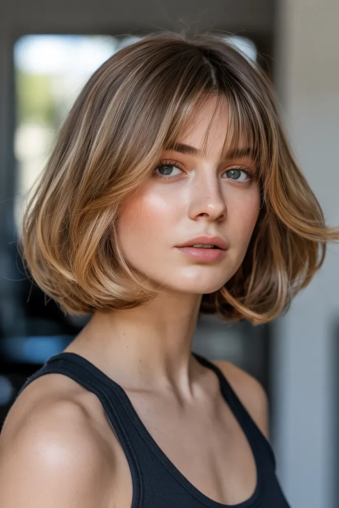 Layered Bob with Curtain Bangs