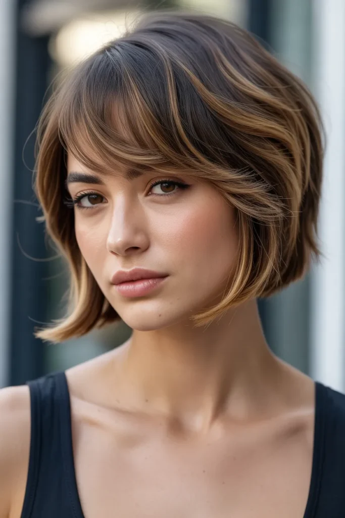 Layered Bob with Deep Side Bangs