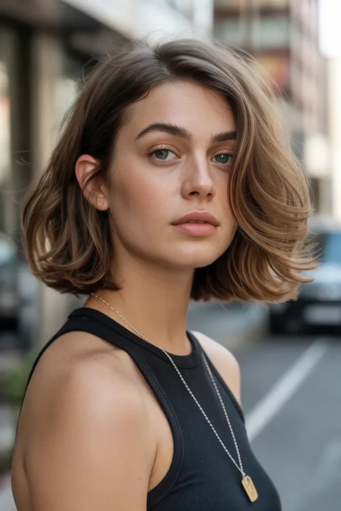 Layered Bob with Natural Texture