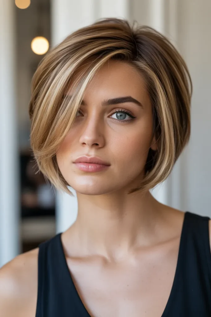Layered Bob with Side Part