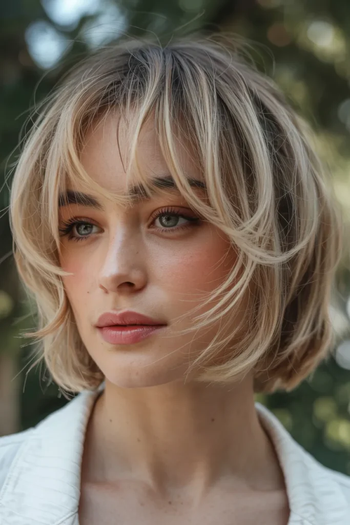 Layered Bob with Wispy Bangs