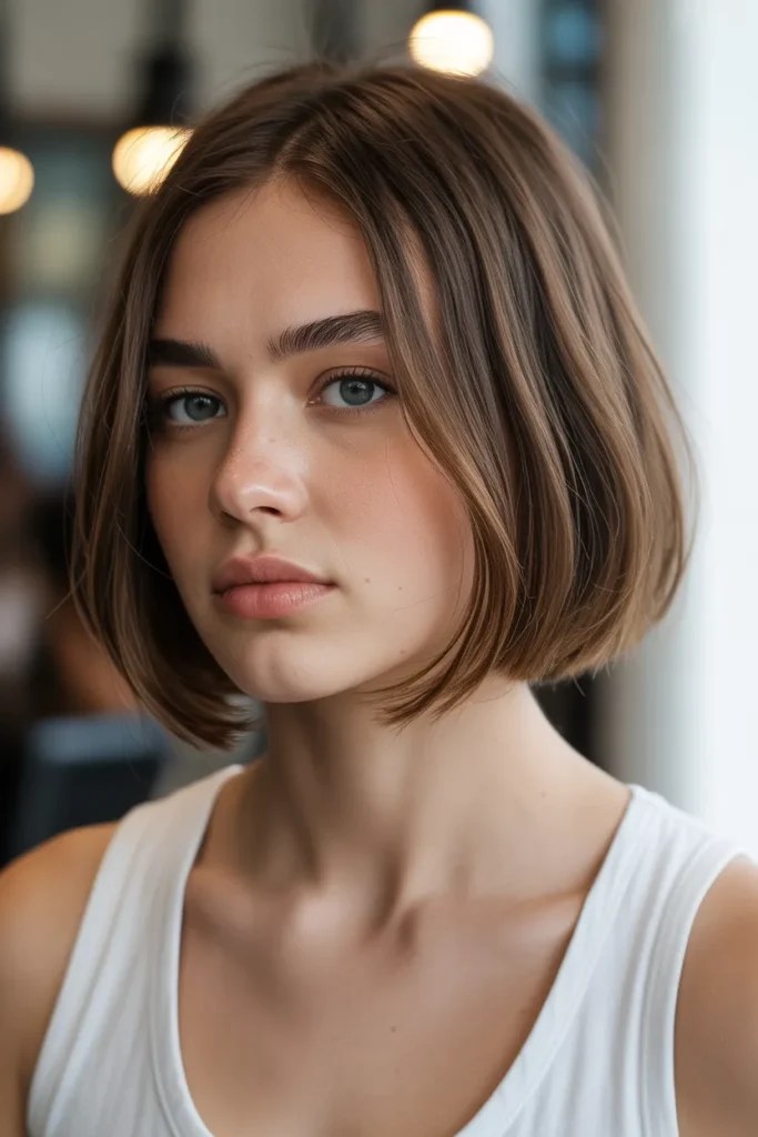 Layered Chin-Length Bob