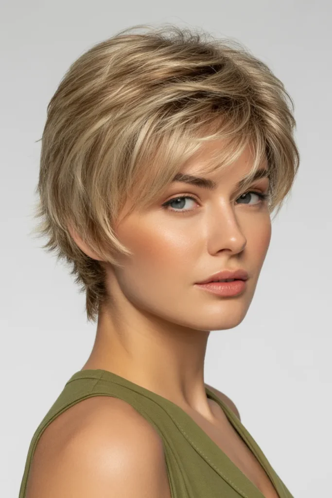 Layered Crop with Tousled Finish