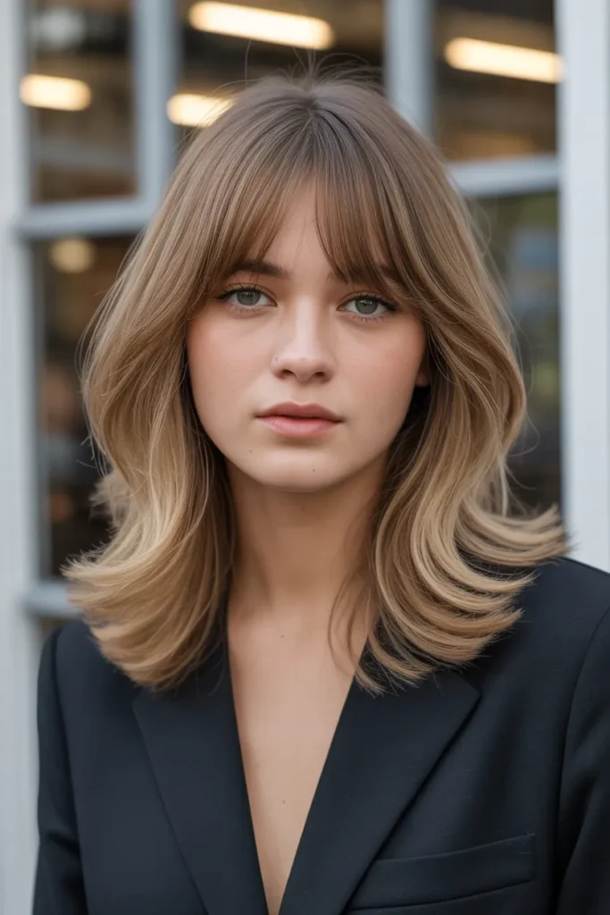 Layered Cut with Curtain Bangs