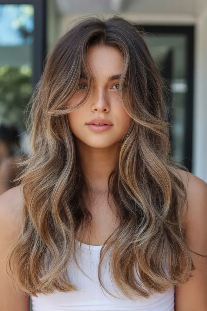 Layered Hair with Loose Beach Waves