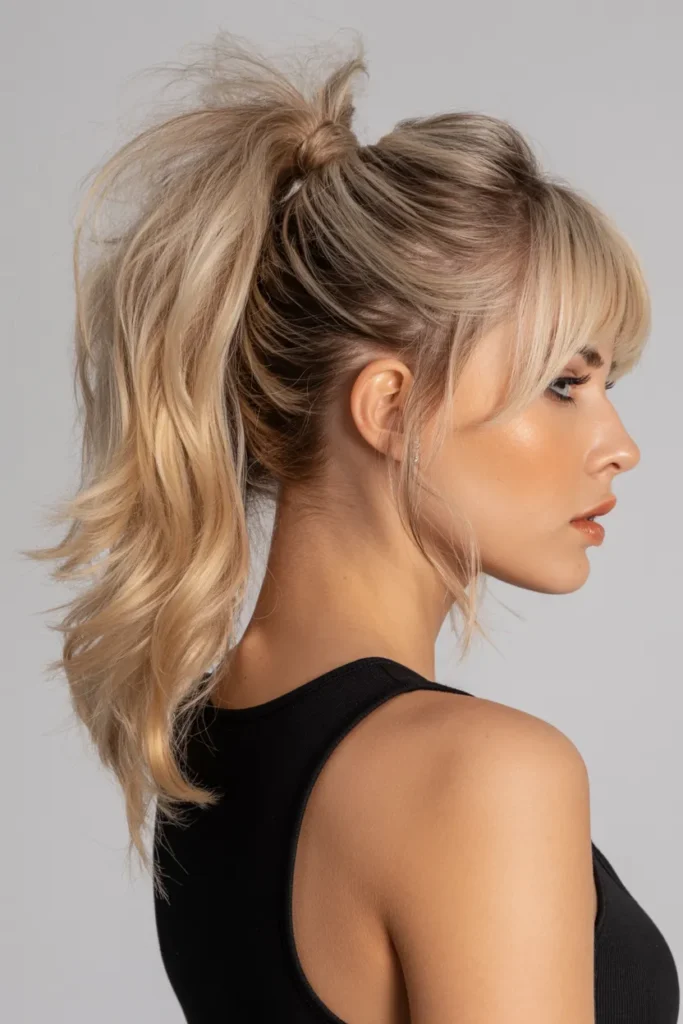 Layered High Ponytail with Volume