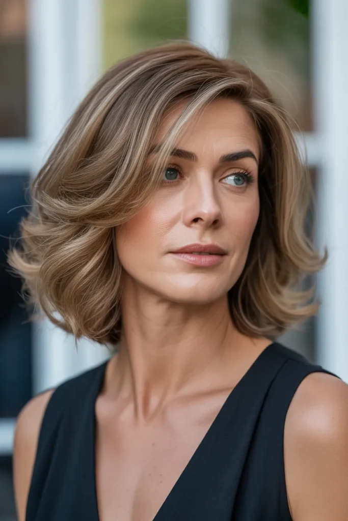 Layered Lob with Face-Framing Highlights
