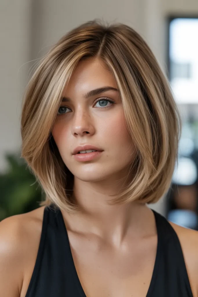 Layered Lob with Soft Face Contours