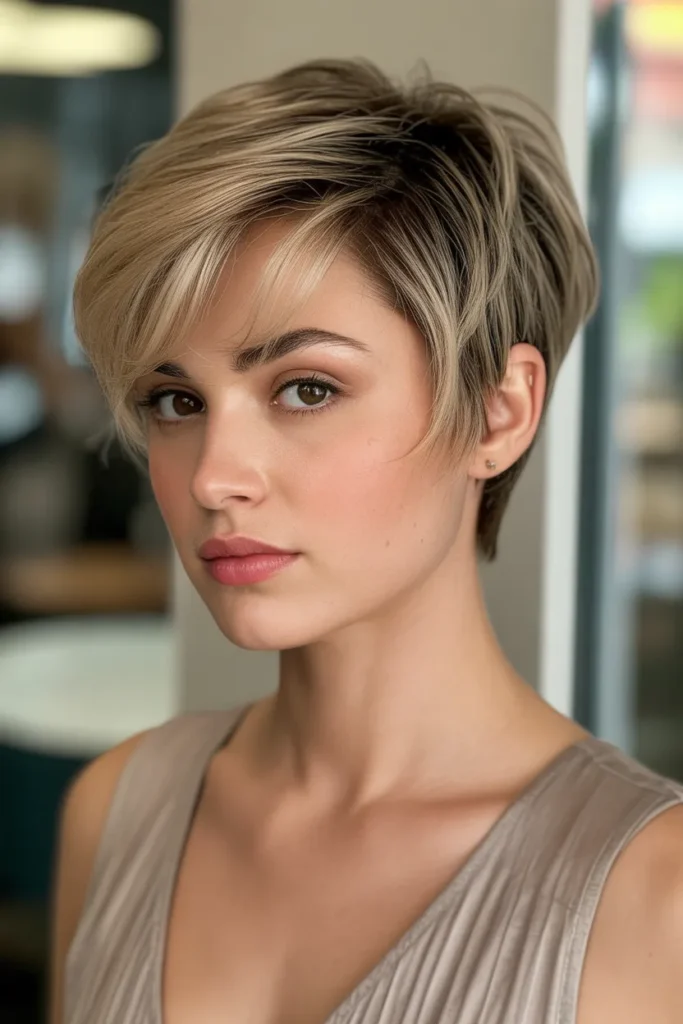 Layered Pixie with Side Fringe