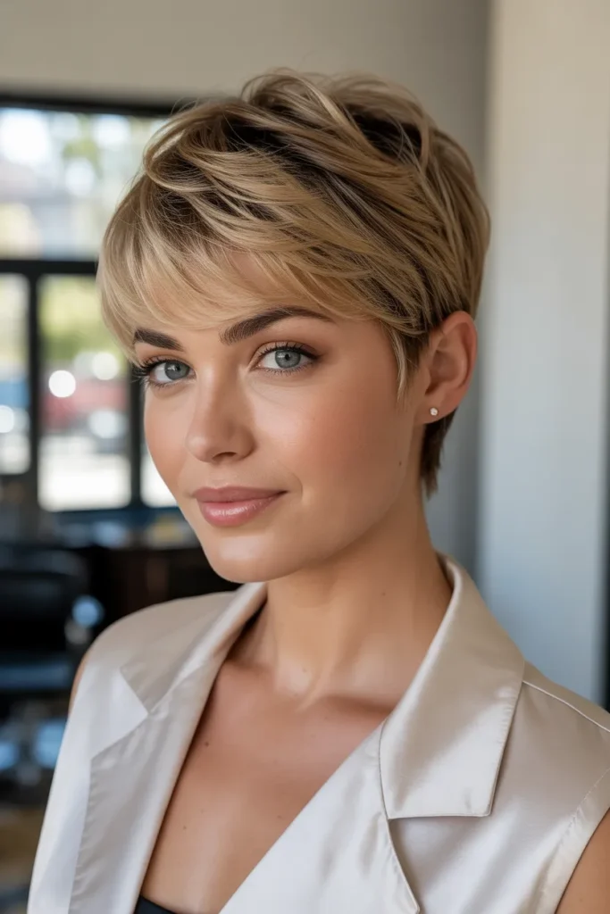 Textured Pixie with Layered Crown