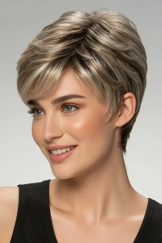 Layered Pixie with Textured Crown
