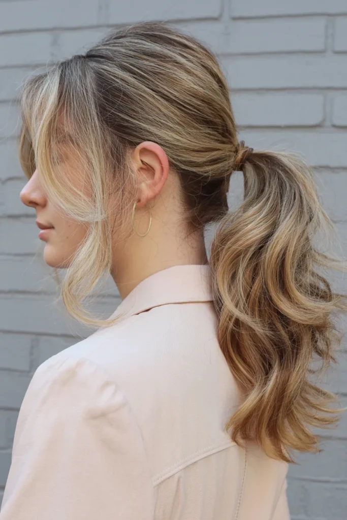 Layered Ponytail with Soft Waves