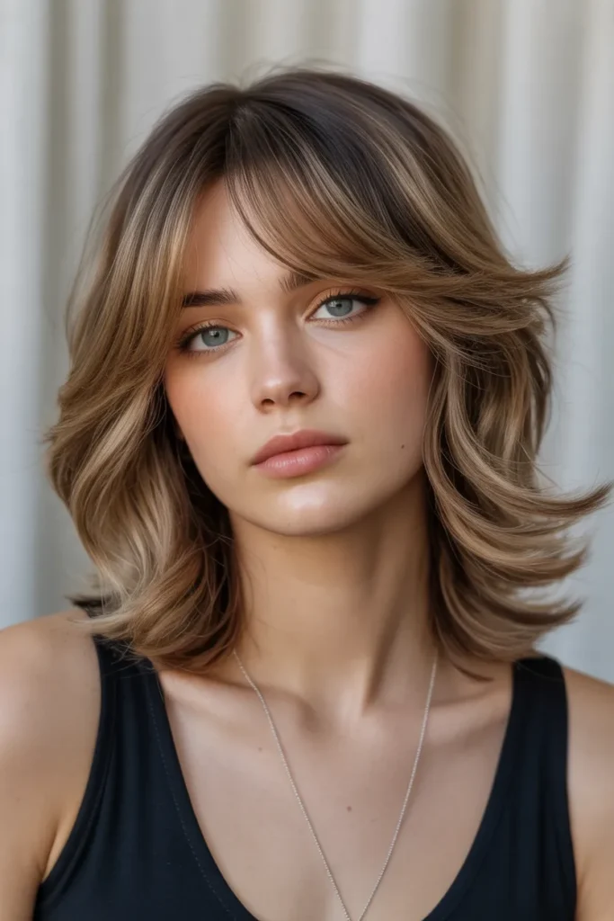 Layered Shag with Curtain Bangs