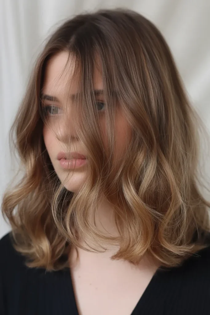 Light Caramel Brown with Subtle Balayage