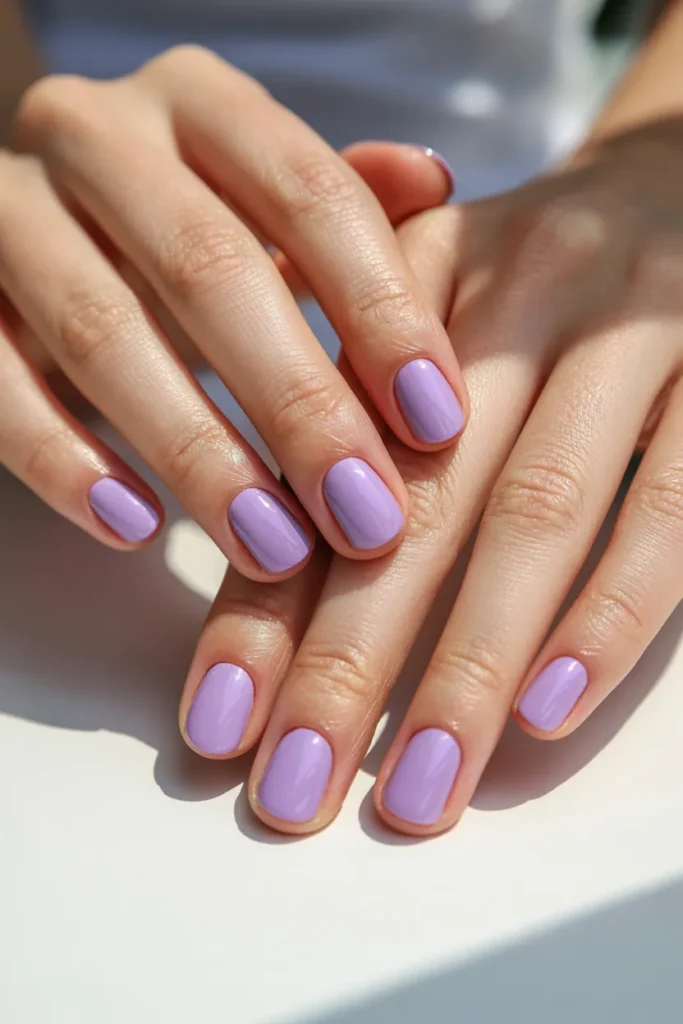 Light Lavender Short Nails