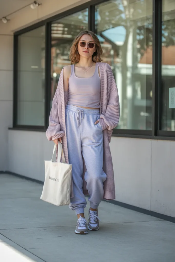  Lightweight Cardigan with Basic Tank and Joggers