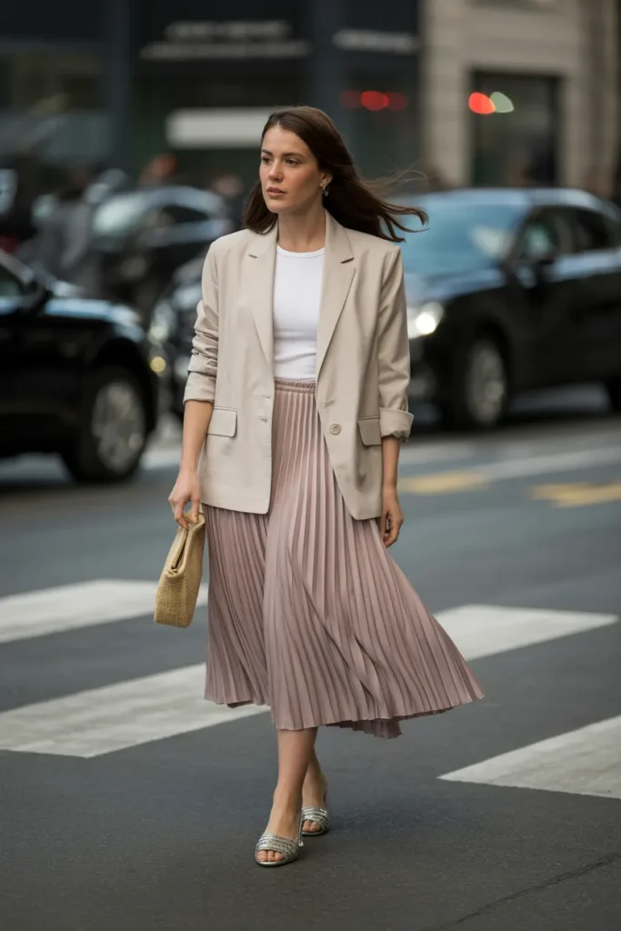 Lightweight Jacket with Midi Skirt