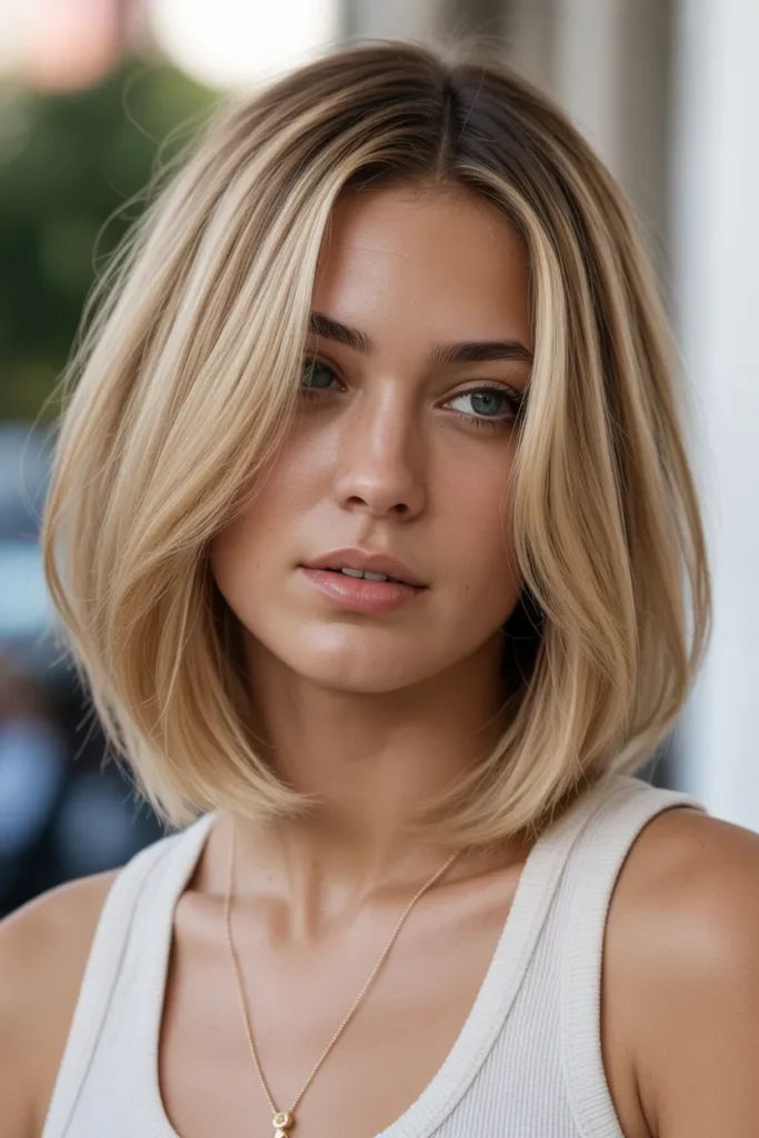 Long Layered Bob with Face-Framing Pieces