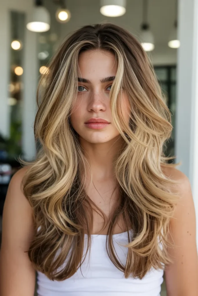Long Layered Hair with Beachy Texture