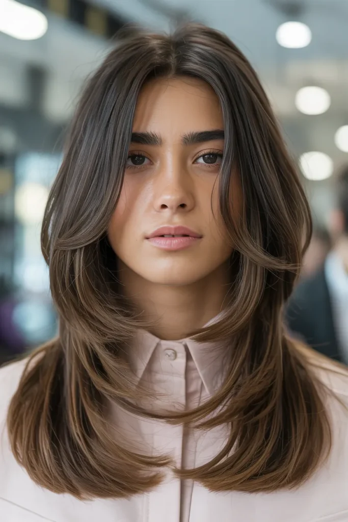 Long Layered Hair with Blunt Ends