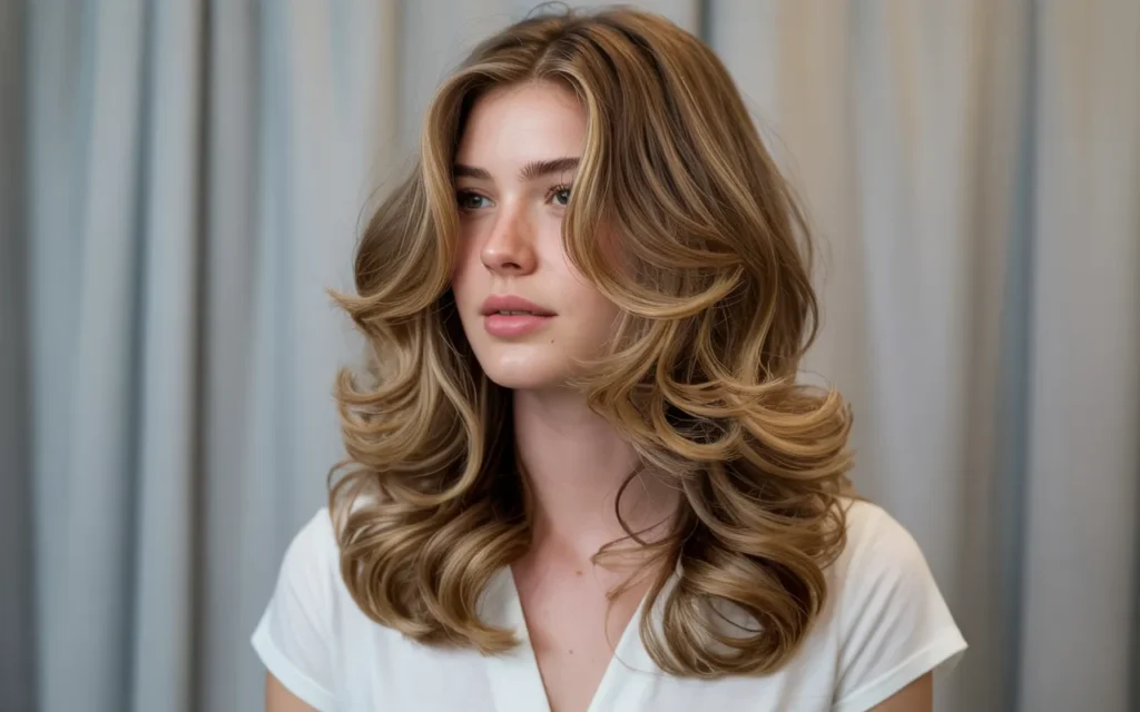 Long Layered Hair with Face-Framing Curls,