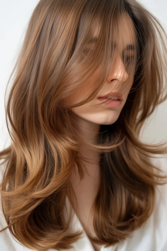 Long Layered Hair with Feathered Ends