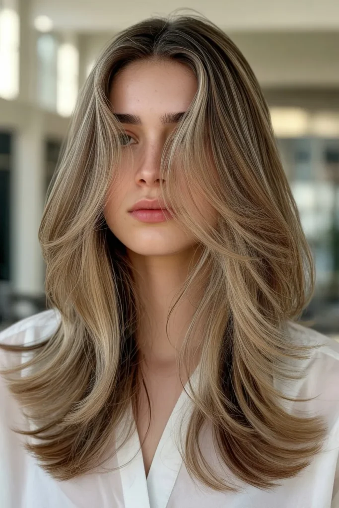 Long Layered Hair with Soft Face-Framing Layers