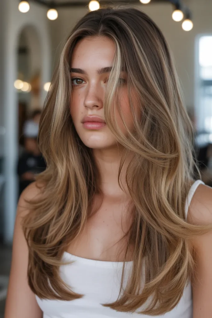 Long Layers with Face-Framing Highlights
