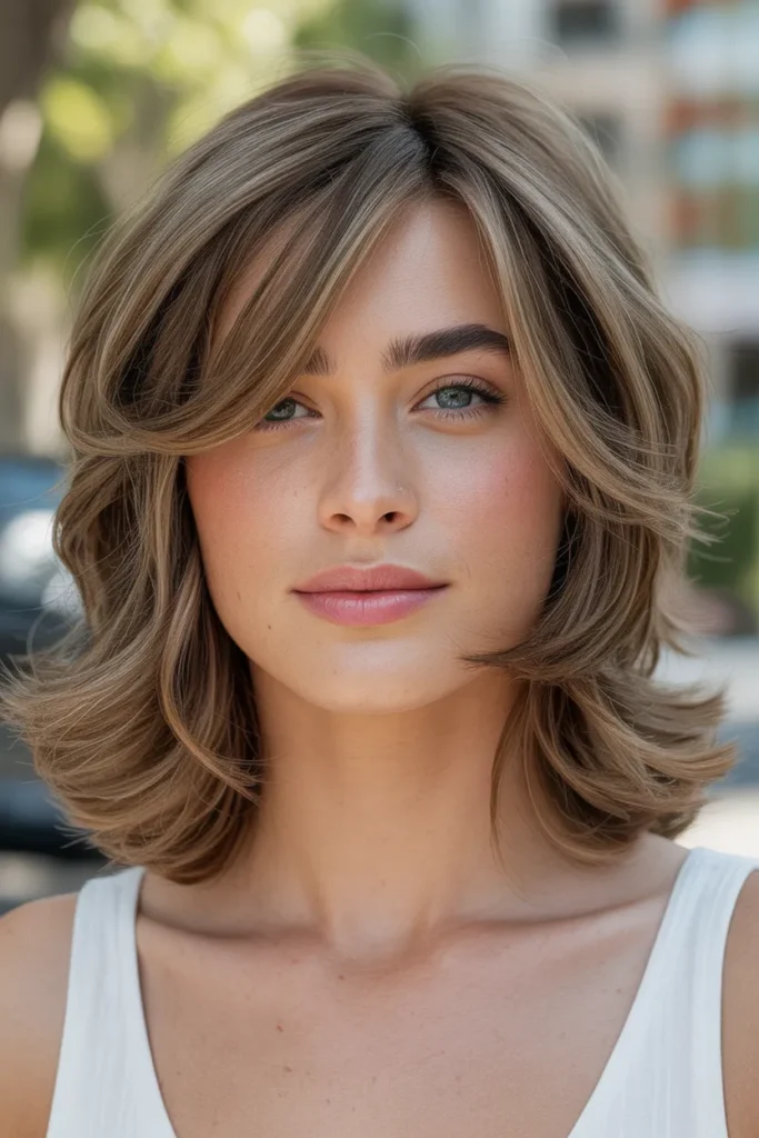 Long Shag with Side-Part Layers