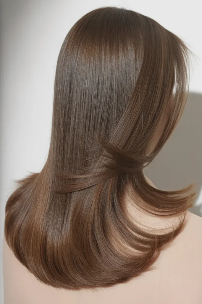 Long Straight Hair with Feathered Ends