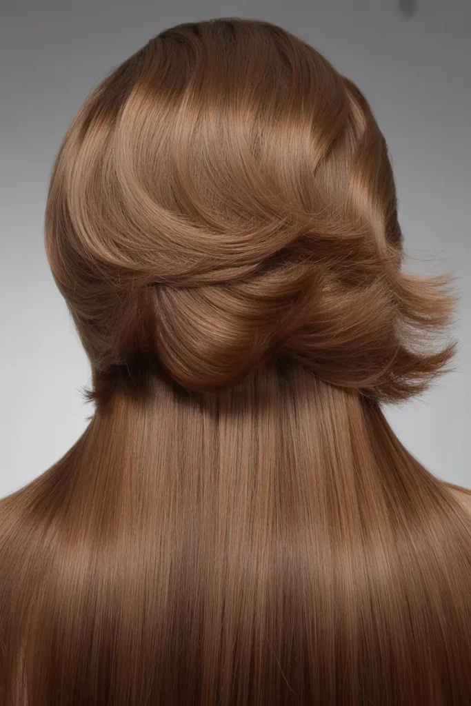 Long Straight Hair with Layered Crown Volume