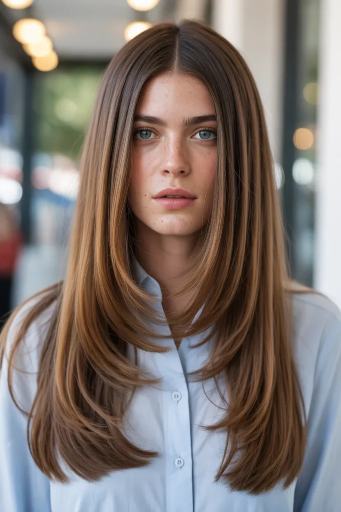 Long Straight Hair with Layered Ends