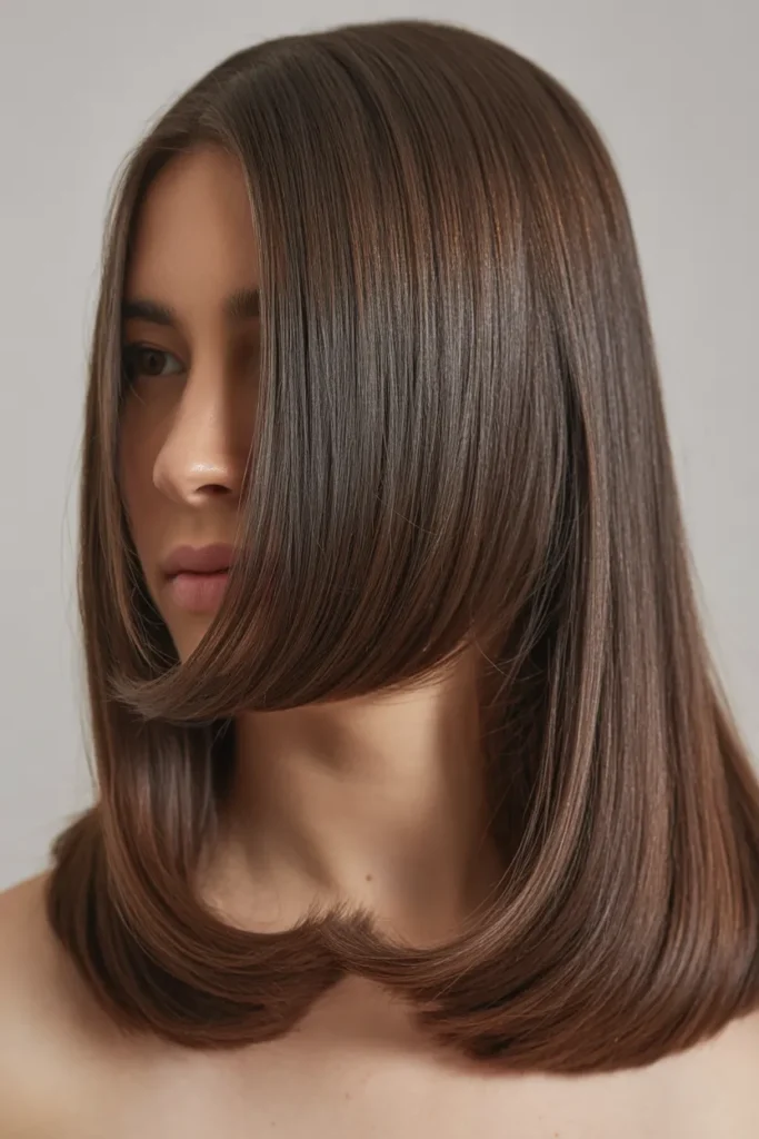 Long Straight Hair with Soft U-Shape Cut