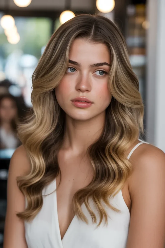 Long Wavy Hair with Deep Side Part