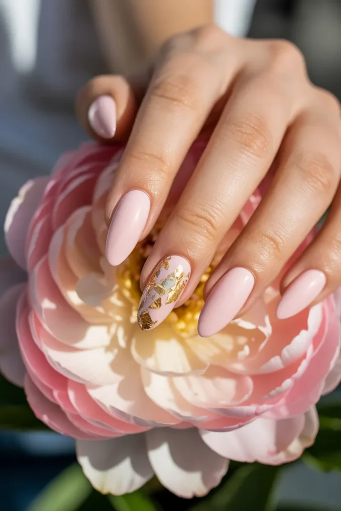 Matte Cherry Blossom with Gold Leaf Foil